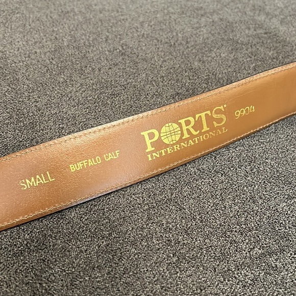 Ports International Green Buffalo Calf Leather Belt Size S